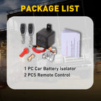 Wireless Dual Remote Car Battery Disconnect Switch for Universal Vehicles (12V)