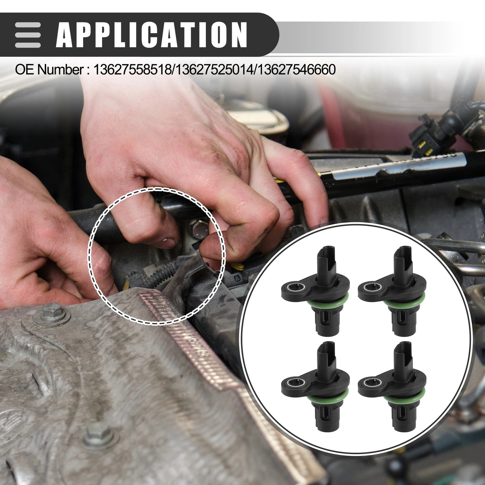 4pcs Camshaft Position Sensor for BMW 435i (2014–2016) No. 13627558518