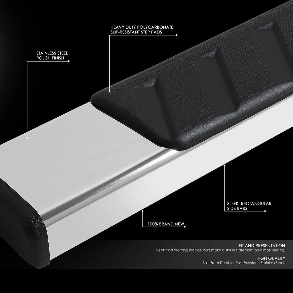 Set of 2 Chrome Running Boards for Dodge Ram 2009–2022
