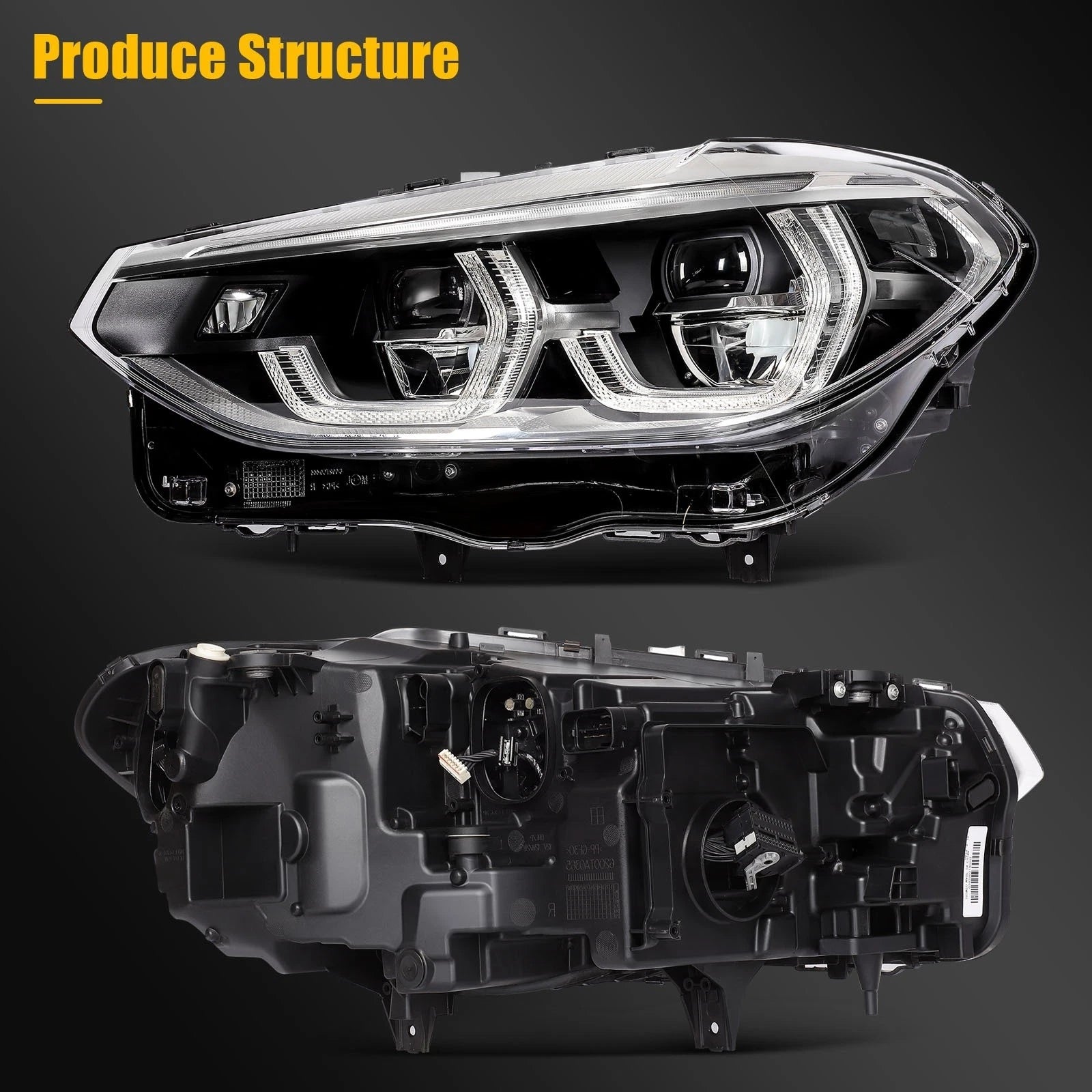 Left Full LED Headlight w/AFS for BMW X3 (2018–2021)