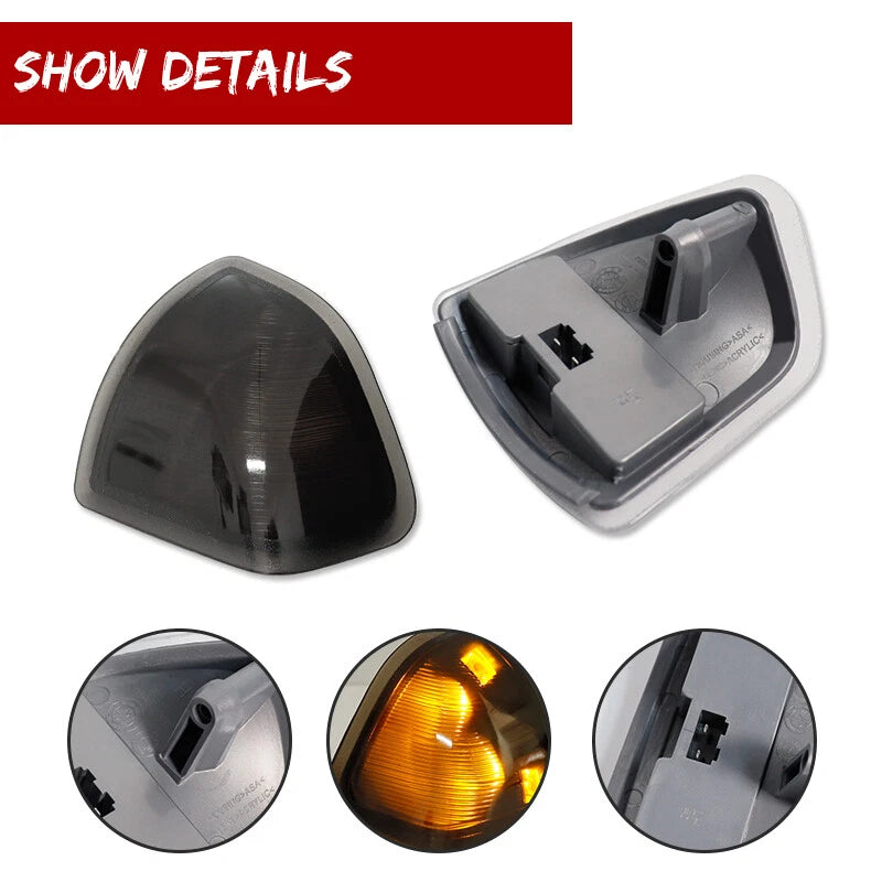 Smoked Amber LED Side Mirror Lights for Dodge Ram 1500 2500 3500