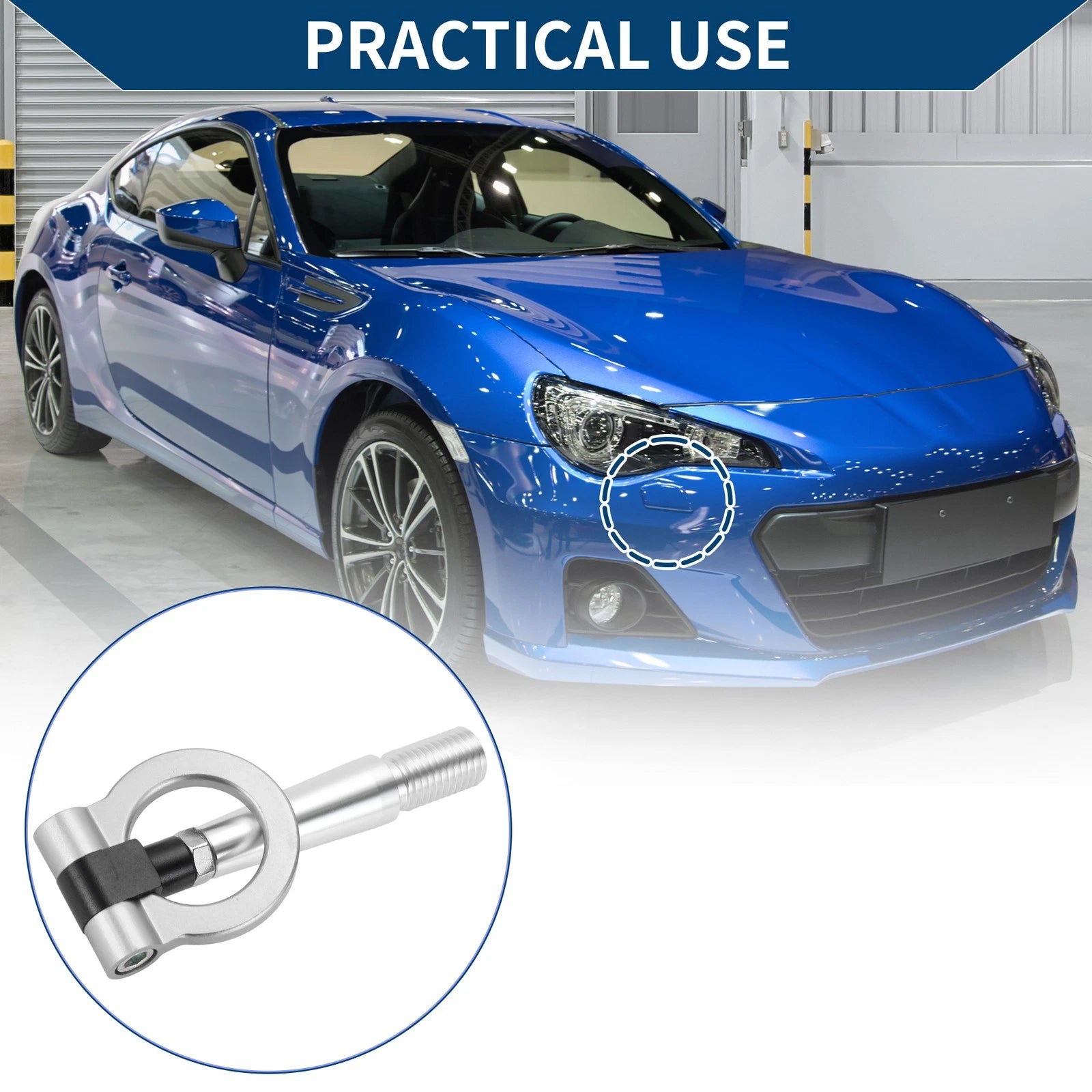 Tow Hook Ring for Mitsubishi Lancer Evolution (1 pcs, 23.5cm, Silver)