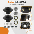Pair Trailer Hubs for Mobile Home (6000 6 Lug 6x5.5)