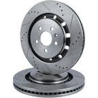 Front Drilled Slotted Brake Rotors for Ford Flex (2013–2016), Lincoln MKS MKT