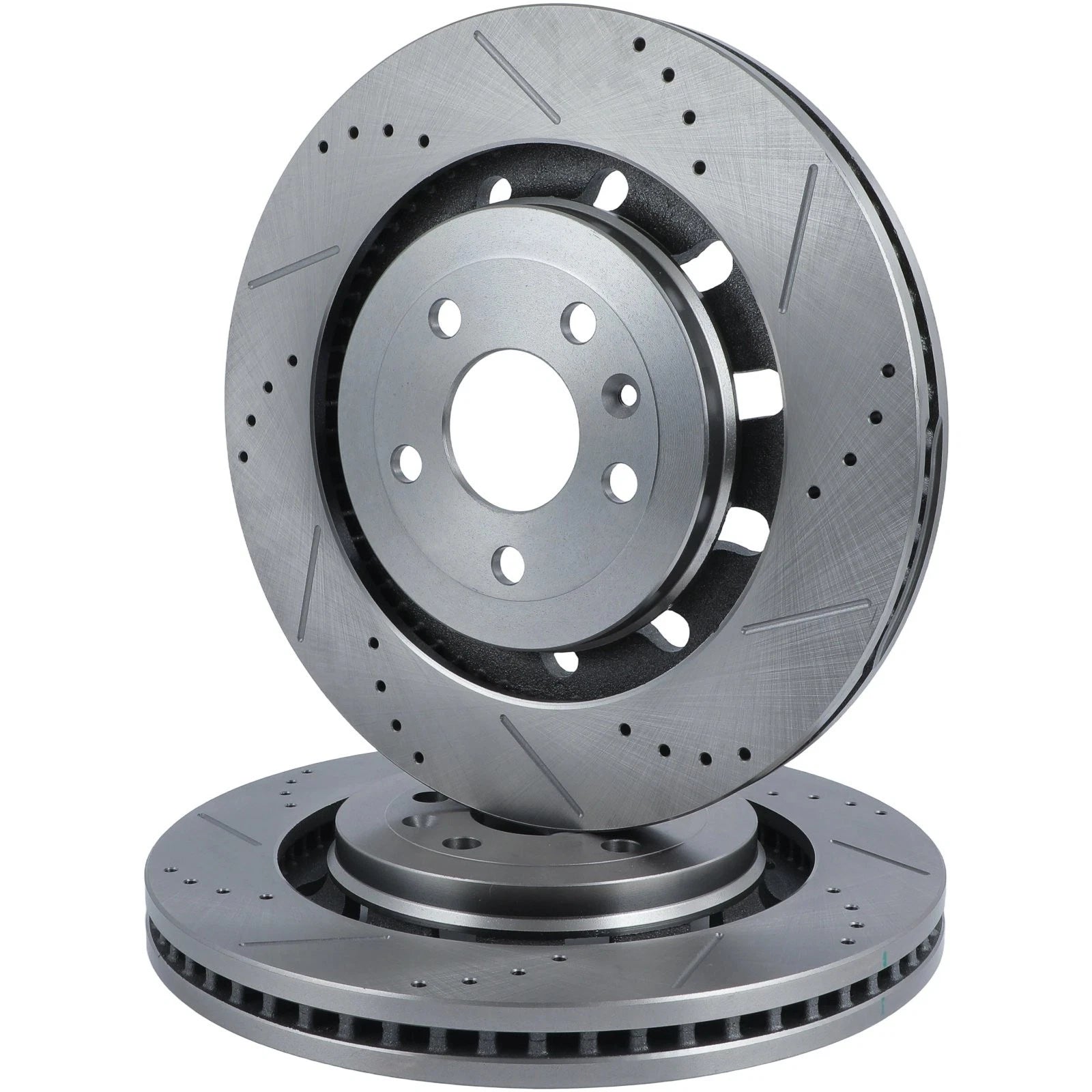 Front Drilled Slotted Brake Rotors for Ford Flex (2013–2016), Lincoln MKS MKT