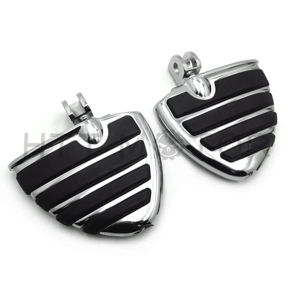 Chrome Wing Mini Floorboards w/ Adapters for Suzuki Marauder 1600 (2004–2006)