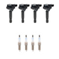 Set of 4 Ignition Coils & Spark Plugs for C250 1.8 L4 (Hitachi, Bosch)