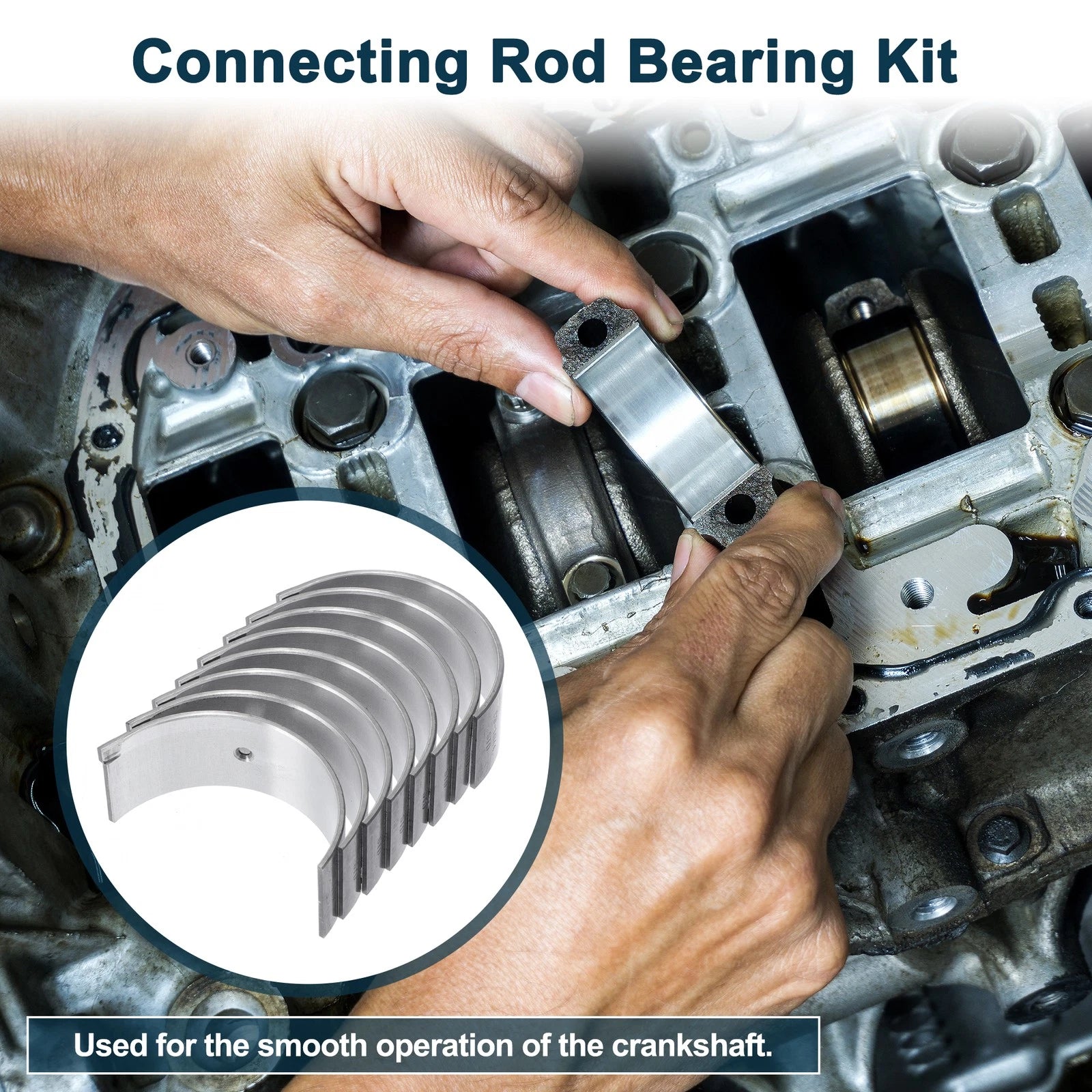 Set of 8 Connecting Rod Bearings for Nissan Navara (No. 12111F5100)