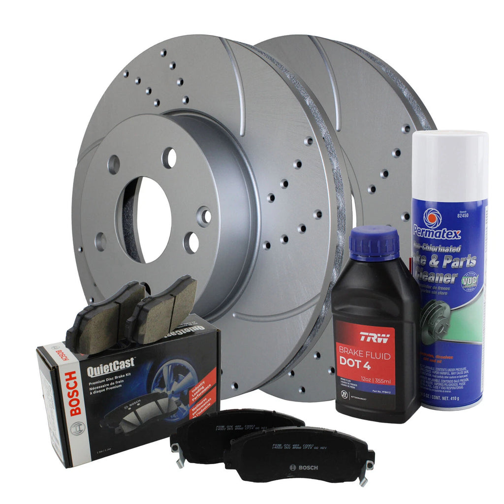 Front Brake Kit 295mm Drilled Rotors & Bosch Pads for MB W204 C204 R172 (2007–2015)