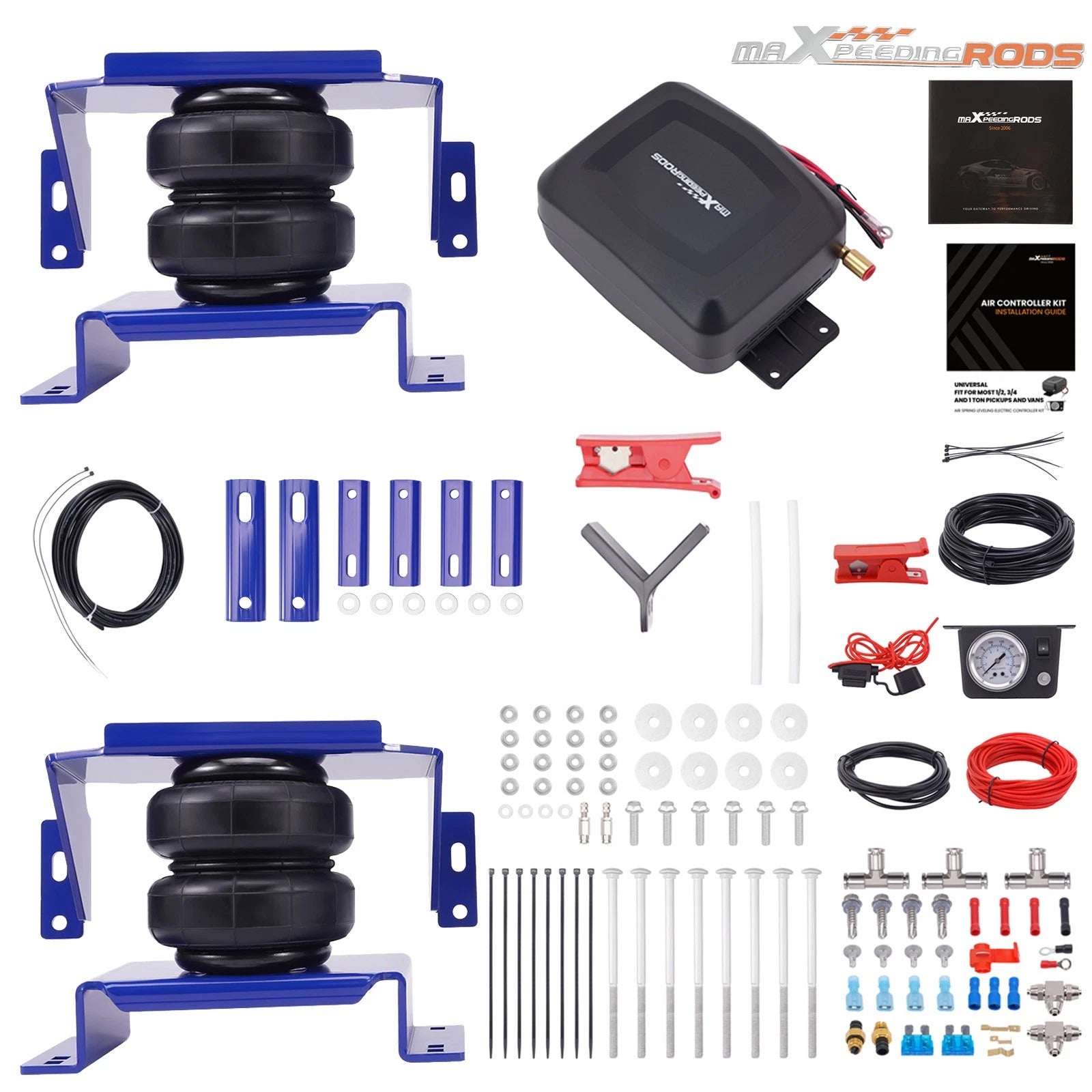 Air Suspension Kit + Air Spring Compressor for Dodge Ram 3500HD (2007–2009)