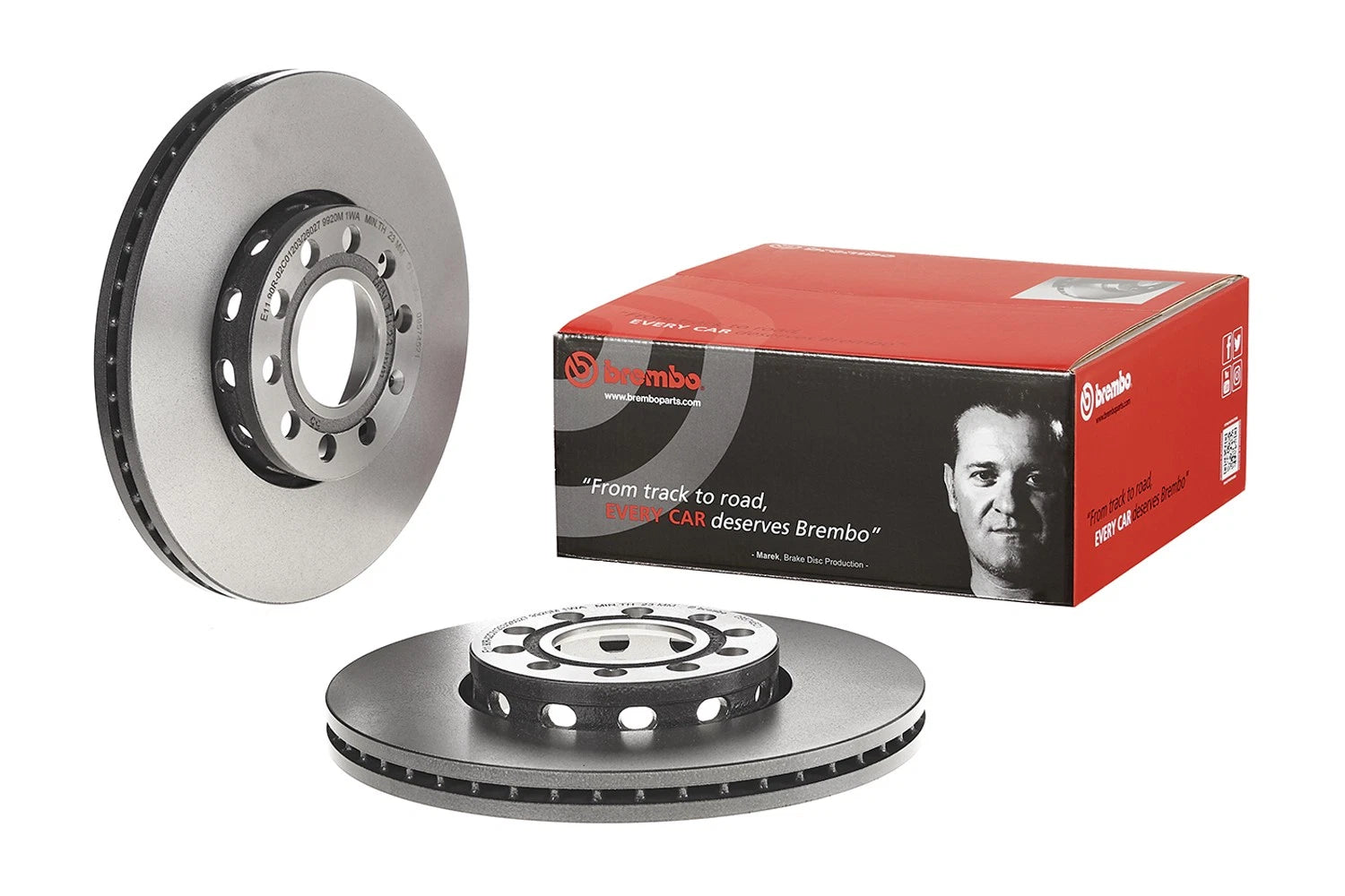 Brembo Front Vented Brake Disc Rotor for Audi 100 A4 A6 Quattro VW Passat (288mm)