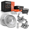 Set of 8 Rear Drilled Brake Rotors and Pads for Honda Accord Acura TSX