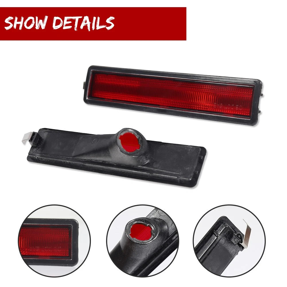 2X Red Side Marker Light Housings for BMW E30, E34, E32