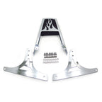Chrome Flame Backrest Sissy Bar with Leather Pad for Harley Softail (1984–2023)