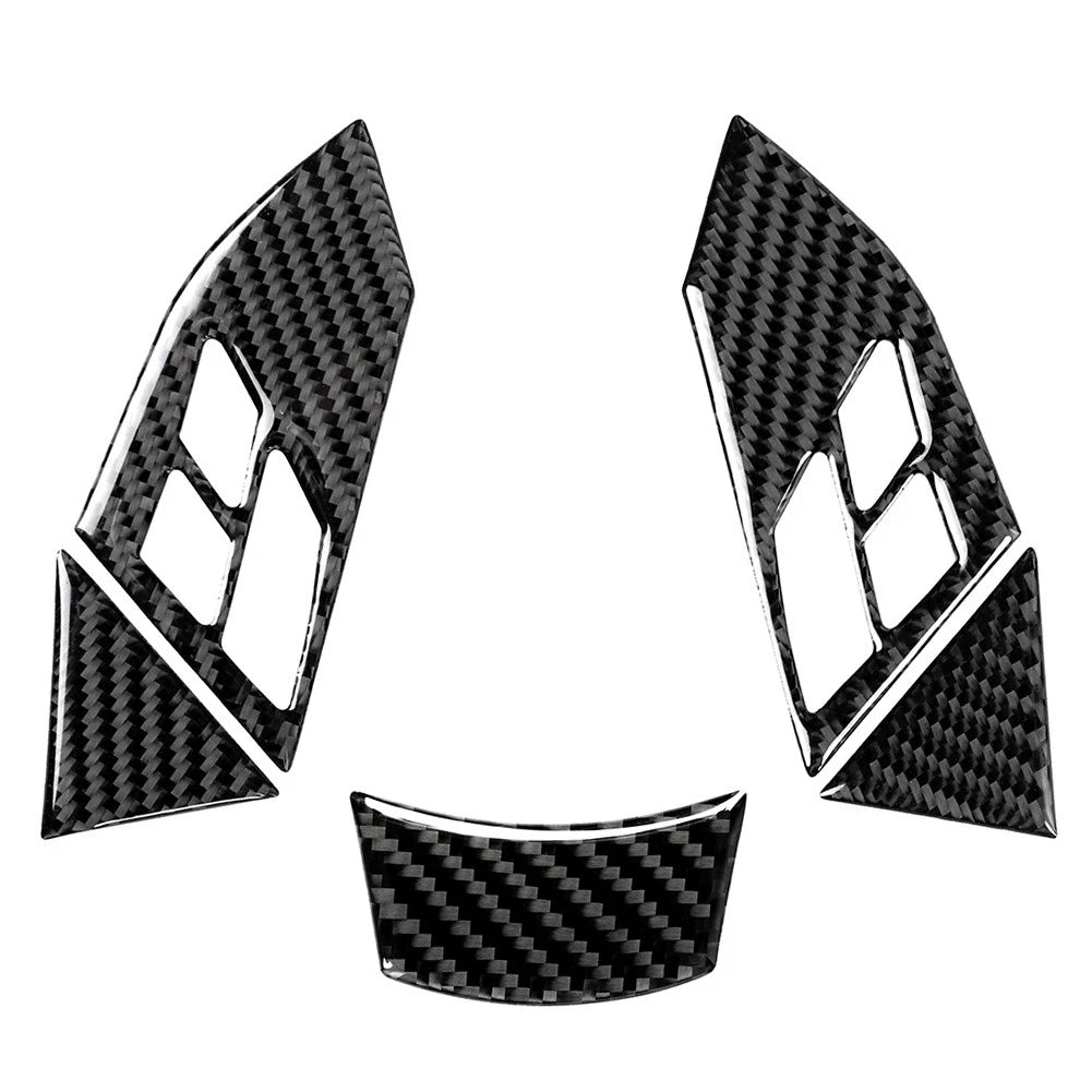 5X Steering Wheel Cover Trim Carbon Fiber Look for BMW 5 Series E60 E61 (2003–2010)