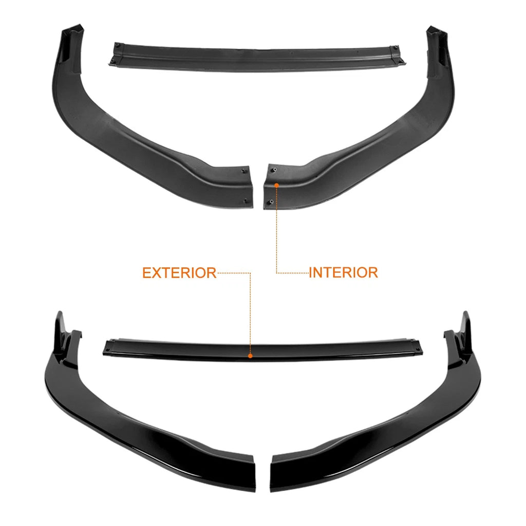 Gloss Black Sport-Style Front Bumper Body Kit Spoiler Lip for ES300H/ES350 (2016–2018)