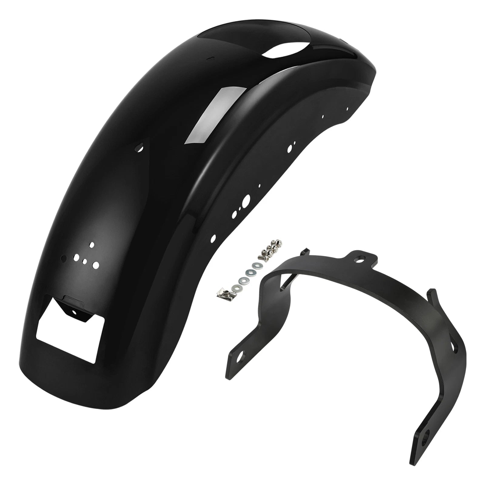 Gloss Black Rear Fender & Support Bracket for Harley Sportster XL883 1200 (2007–2009)