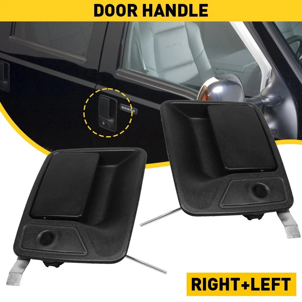 2X Front Outer Door Handle for Ford F-250 Super Duty (1999–2016) Text Black