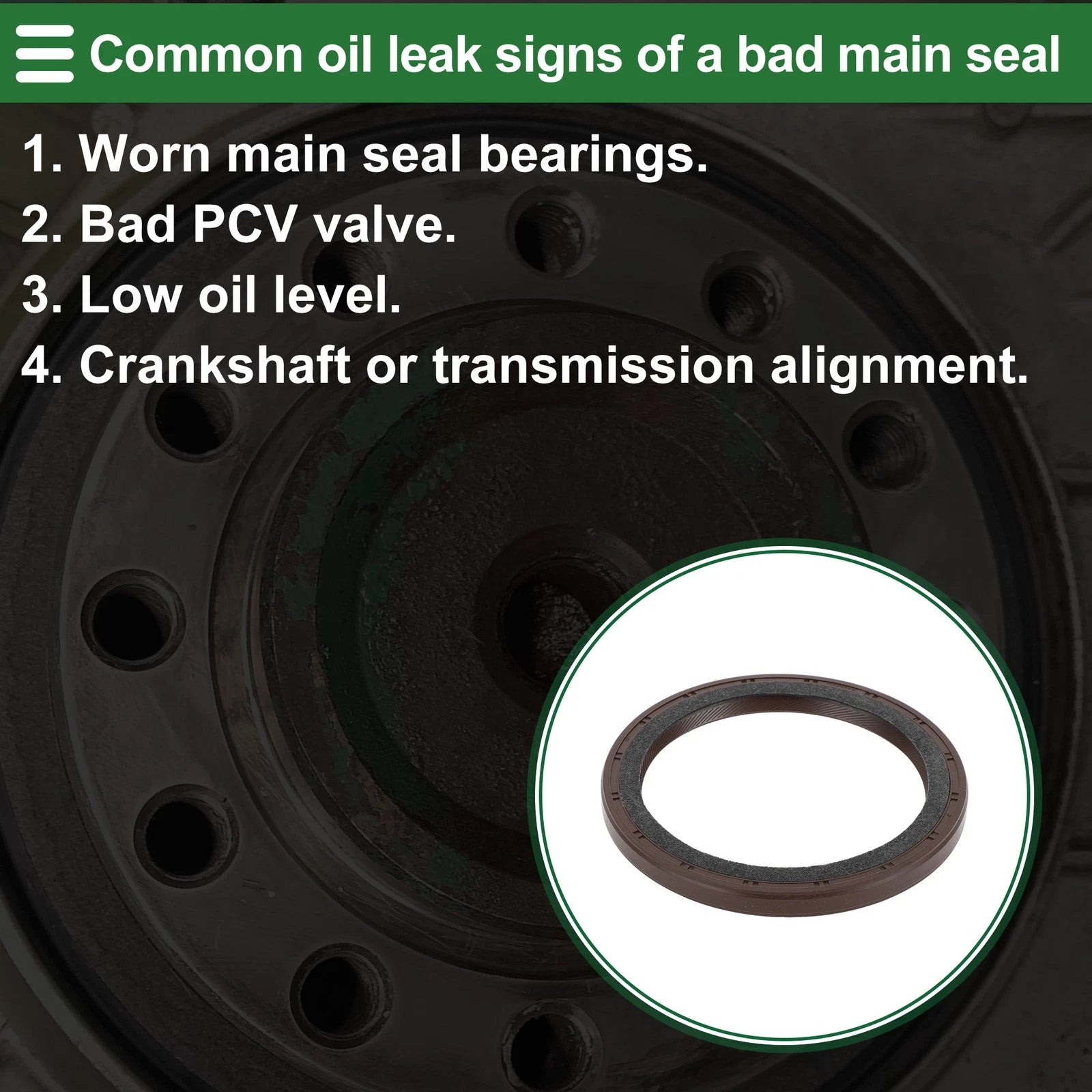 1 Pc Rear Crankshaft Oil Seal for Isuzu (No. 8-97049146-0)
