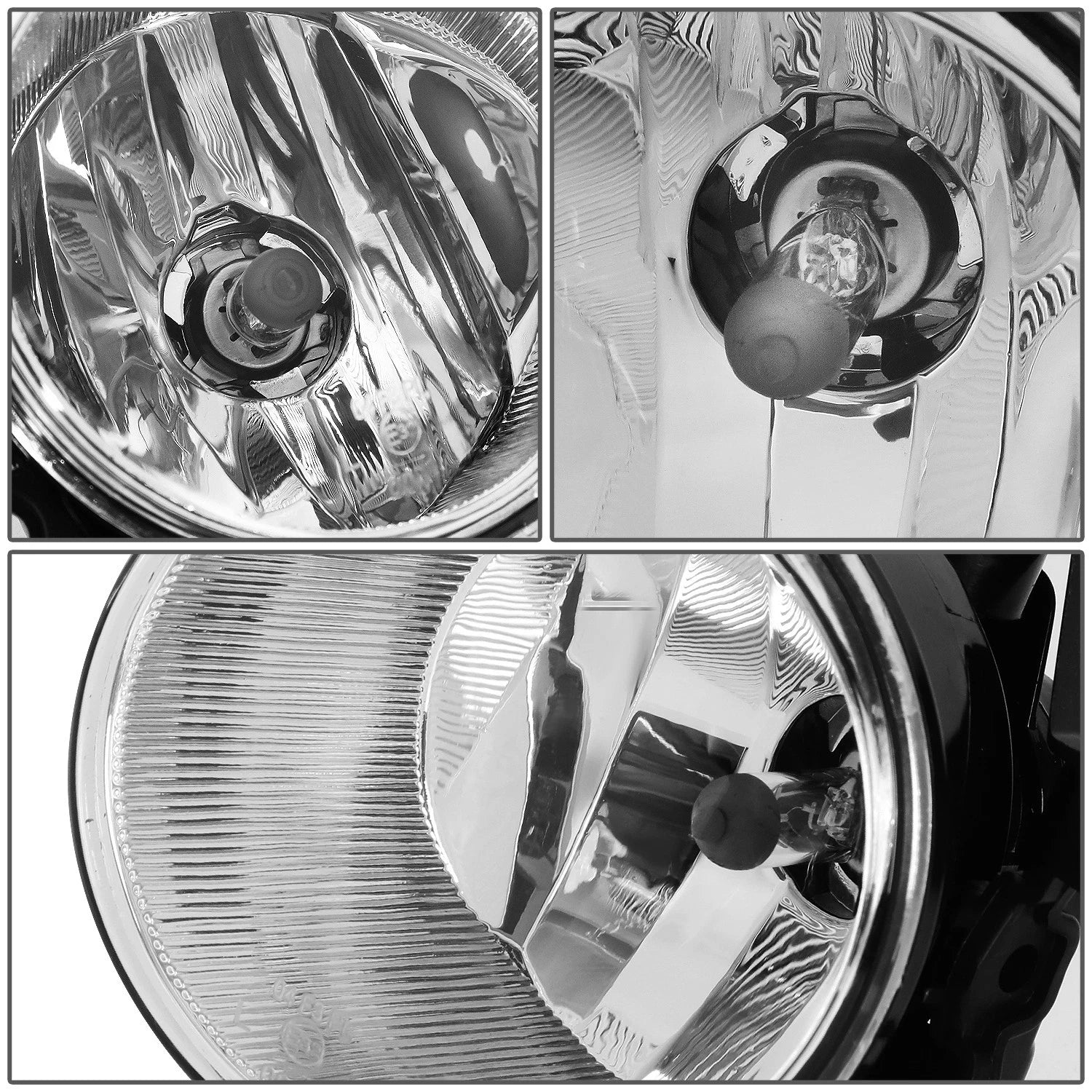 Fog Light Lamp Set for Toyota Highlander (2020–2022) w/ Bezel & Switch, Chrome