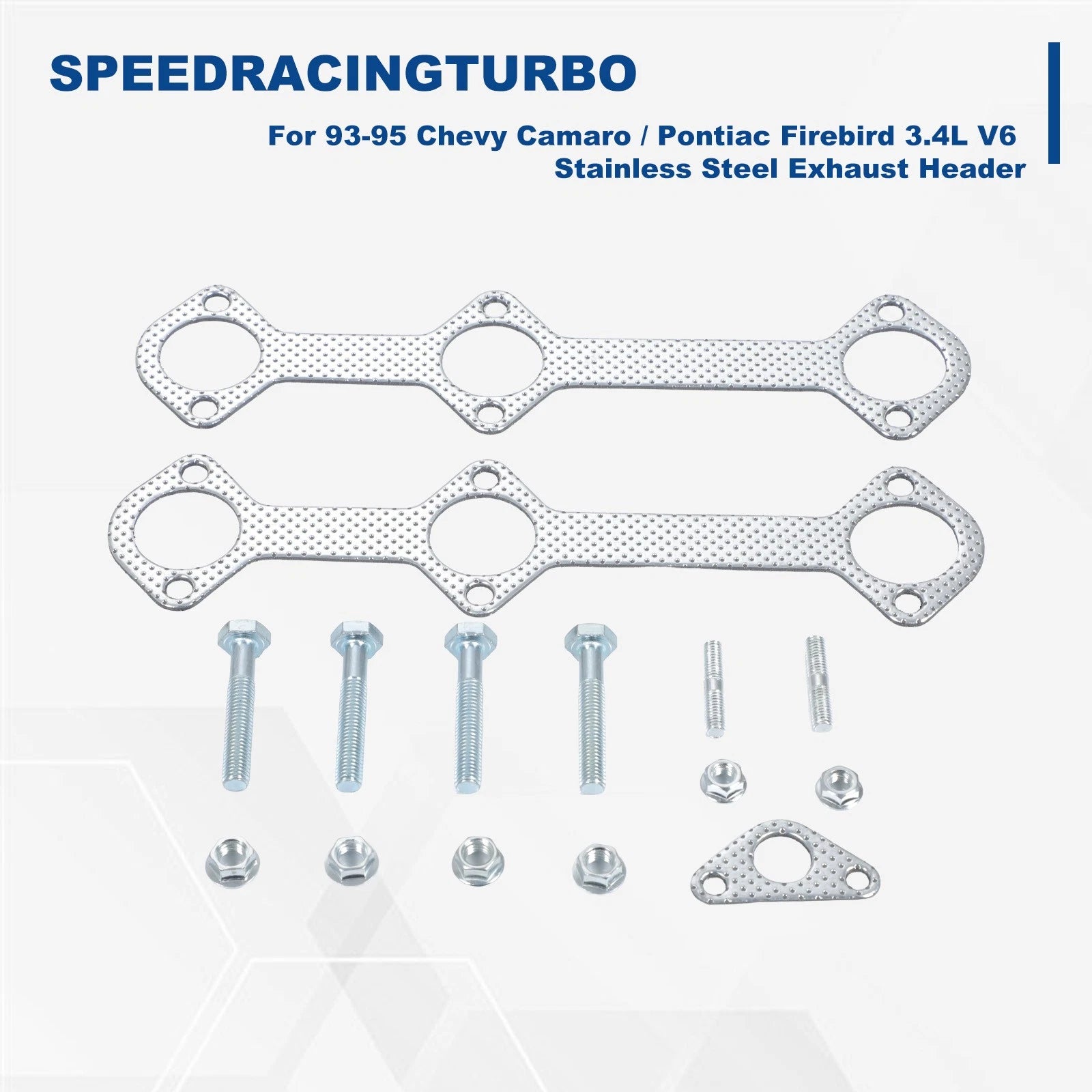 Pair Exhaust Header Manifold for Chevy Camaro Pontiac Firebird 3.4L V6 (1993–1995)