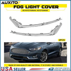 Set of 2 Front Bumper Fog Lamp Strip Trim for Ford Fusion (2019–2020) Chrome