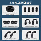Fuel Line Hose Fitting Kit for Universal Applications (20FT, 10AN, 5/8")