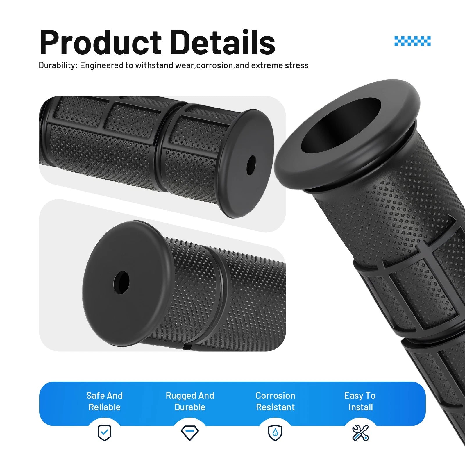 Set of 2 Handlebar Grips for Polaris Sportsman 450 500 550 570 800 850 1000 (2007–2025)