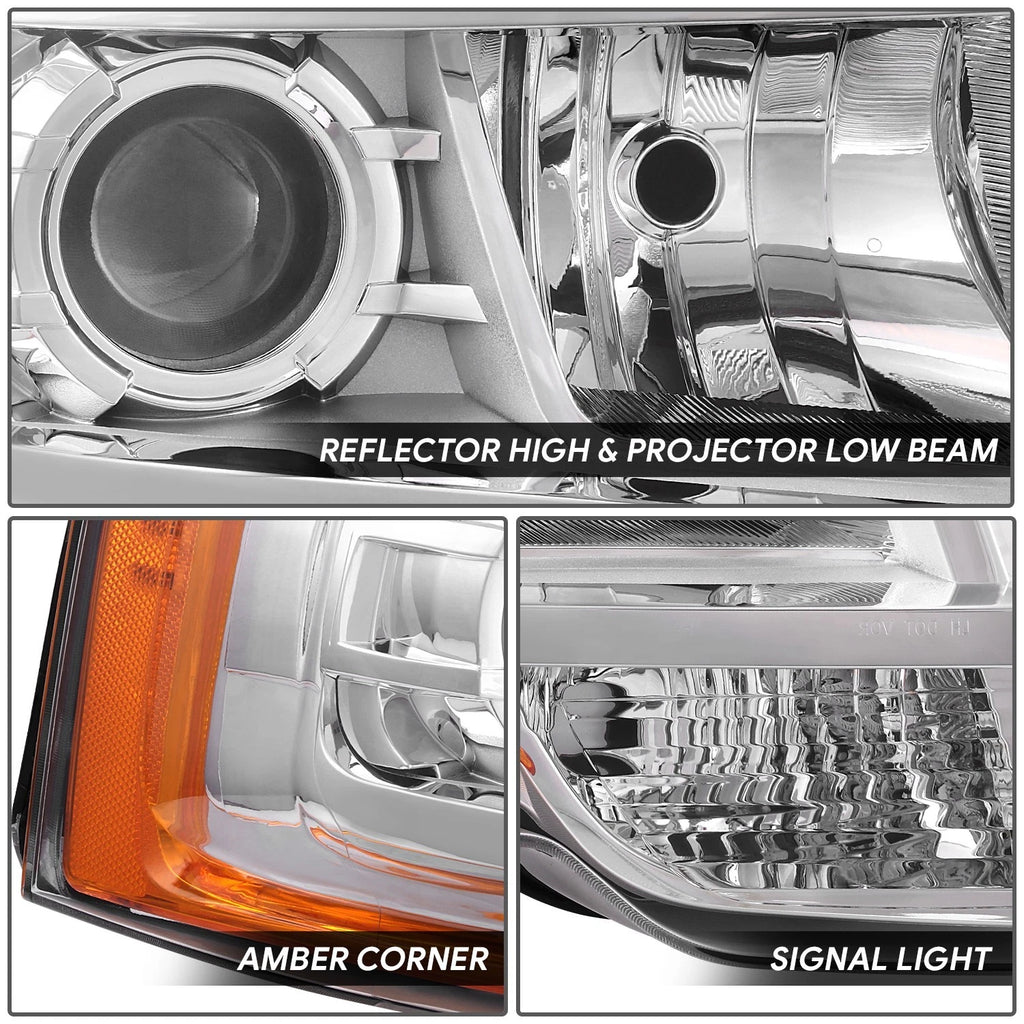 Chrome Projector Headlight Lamp for Ford Expedition (2015–2017) - Right