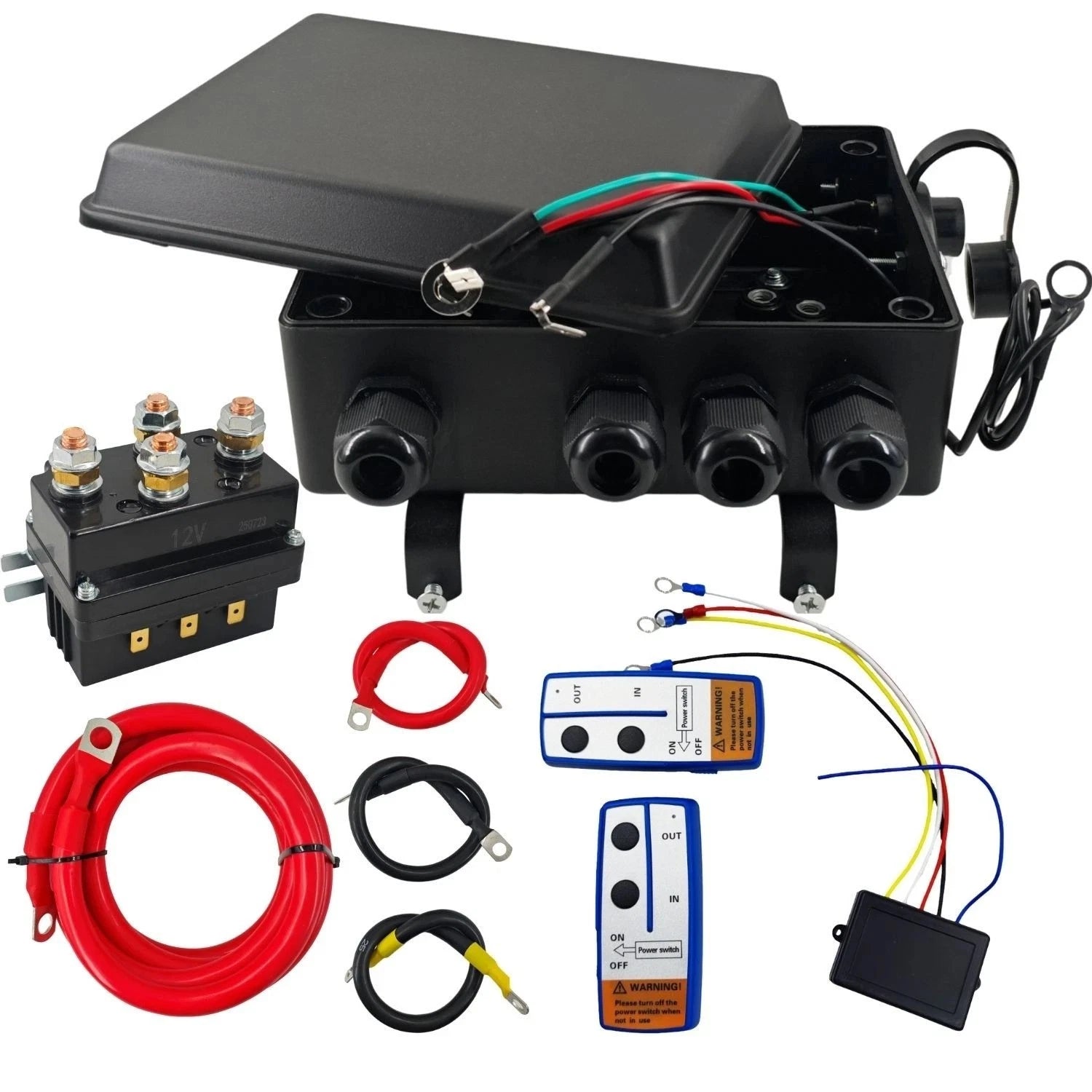 12V 500A Winch Contactor Relay Set w/ Control Box for ATV UTV