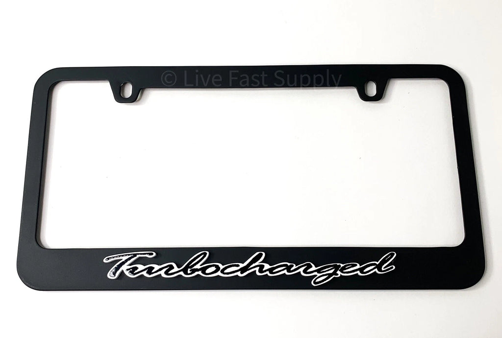 Premium License Plate Frame Turbocharged Matte Black for Toyota (2010–2015)
