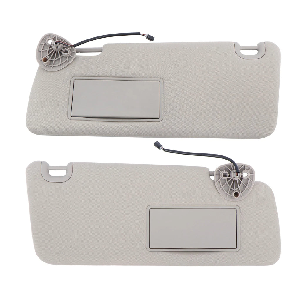 Set of 2 Gray Sun Visors with Lights for Dodge Ram 1500 2500 3500 (2013–2018)