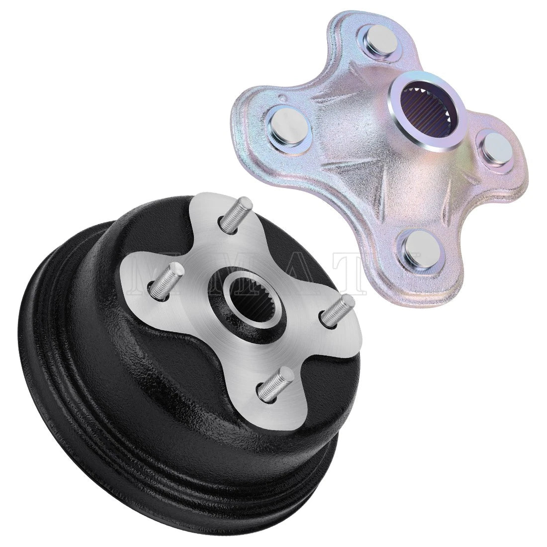 Rear Wheel Axle Hub & Brake Drum for Yamaha Kodiak 400, Big Bear 350 (1993–1999)