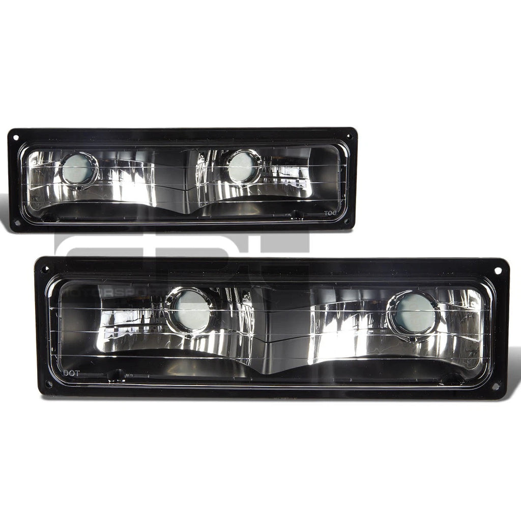 Set of 2 Black Bumper Lights for GMC C/K Sierra 1500/2500/3500 (1988–1998)