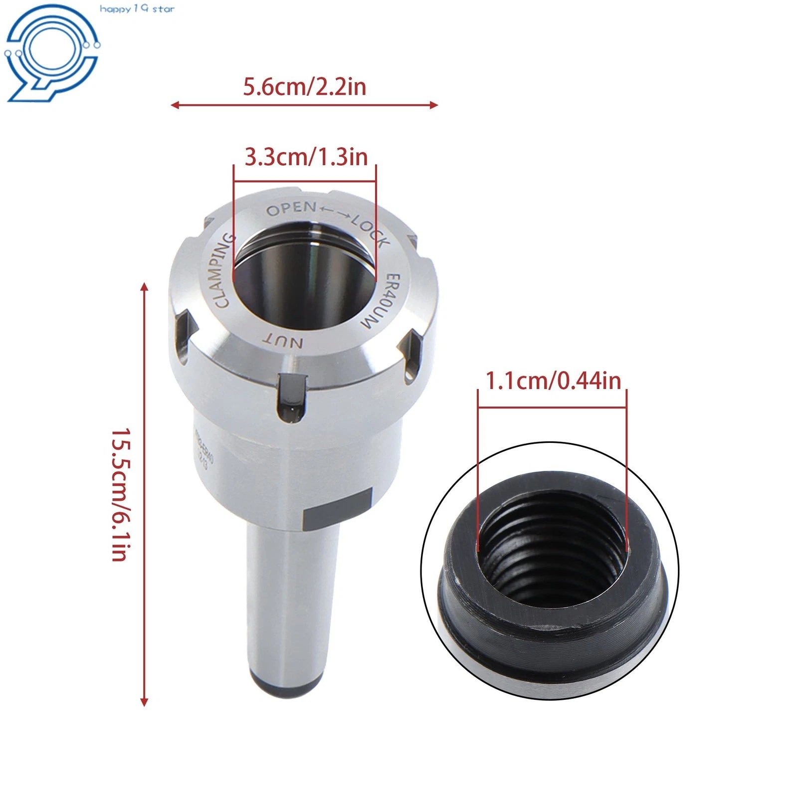 ER40 Collet Chuck for CNC Milling (3.1 Inch)