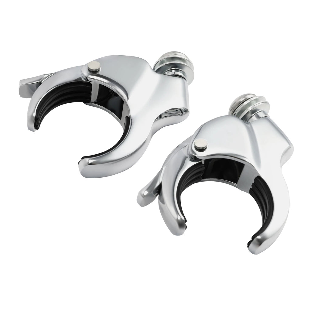 Set of 4 Windshield Clamps for Harley Fat Street Bob FXLR (2018–2025) Chrome