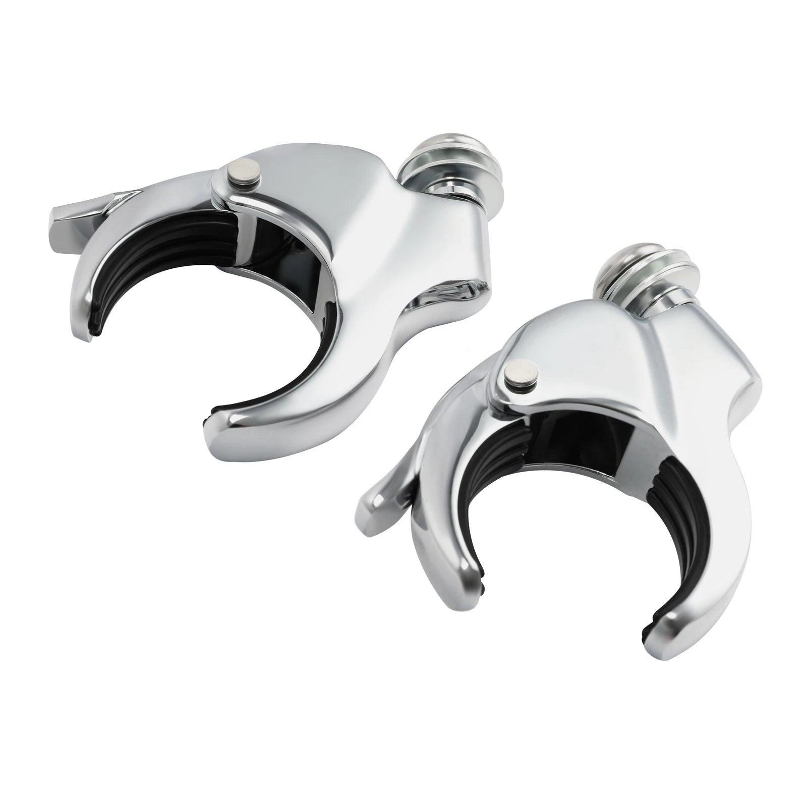 Set of 4 Windshield Clamps for Harley Fat Street Bob FXLR (2018–2025) Chrome