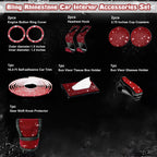 Diamond Engine Button Ring Gear Shift Cover Decoration Kit for Car (2010-2020)