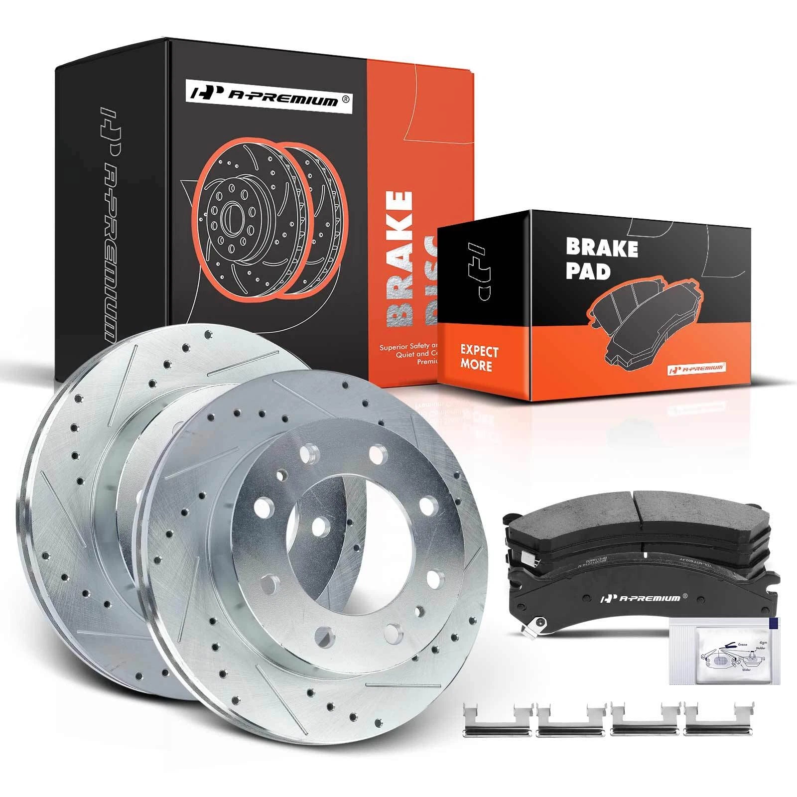 Front Drilled Brake Rotors & Ceramic Pads for Chevy Silverado 1500 HD (2001–2007)