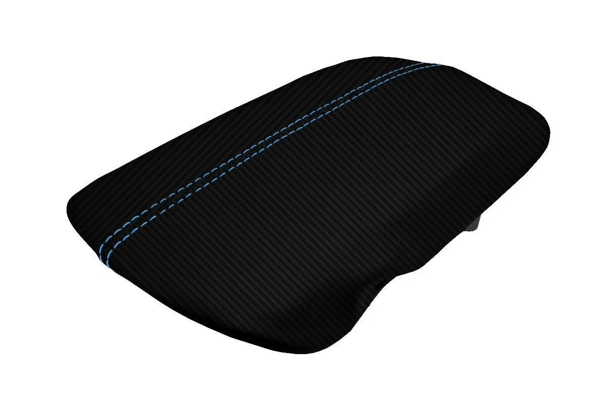 Carbon Fiber Console Lid Armrest Cover for Ford Mustang (2015–2020)
