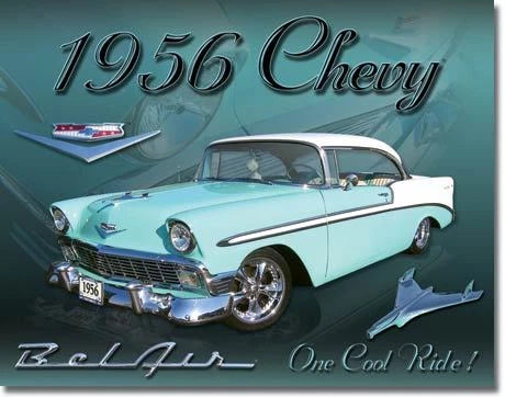 Vintage Replica Tin Metal Sign for Chevrolet Bel Air (1956)