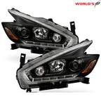 Halogen Black LED DRL Projector Headlights for Nissan Murano (2015–2018)