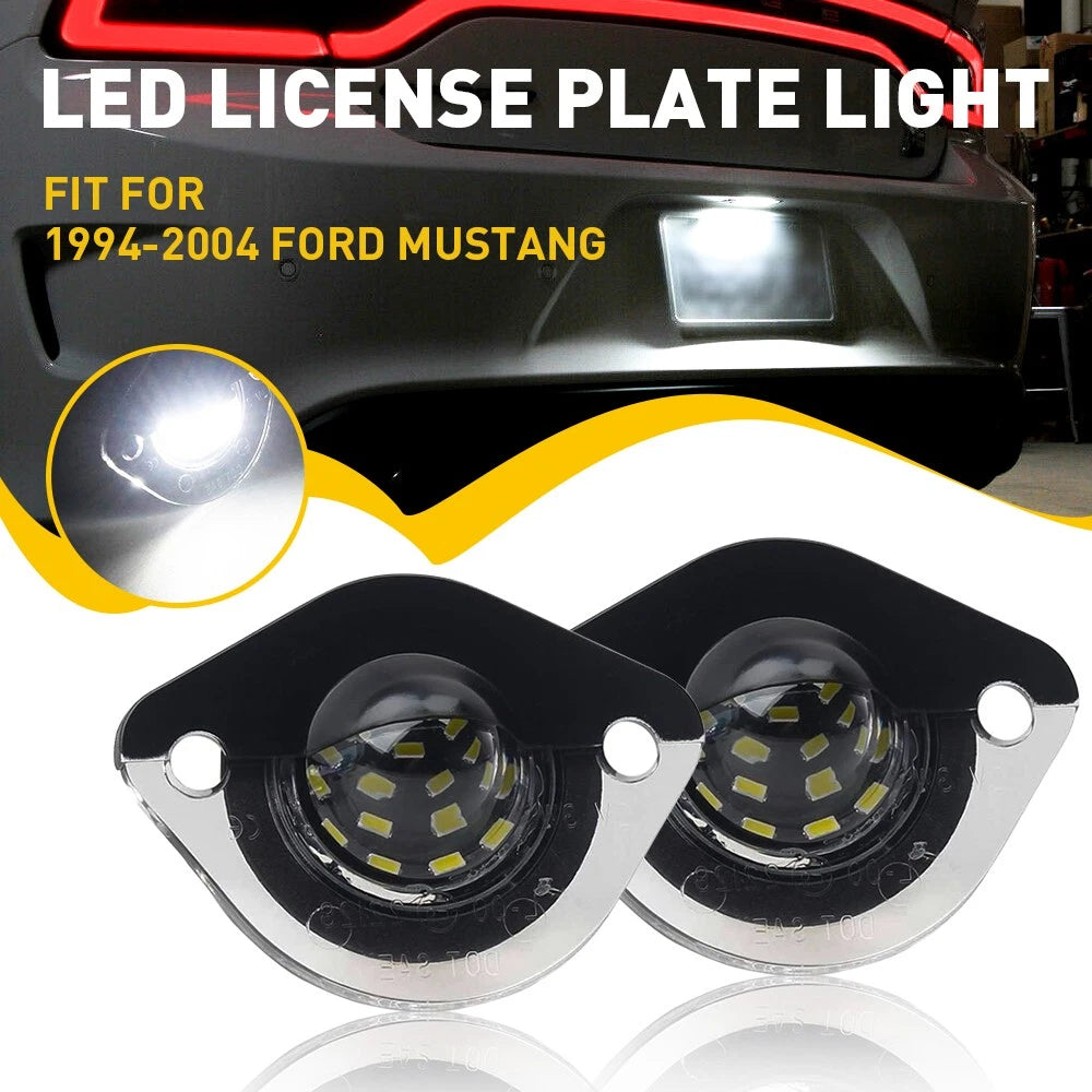 Set of 2 Bright Replacement License Bumper Plate Lights for Ford Mustang (1994–2004)