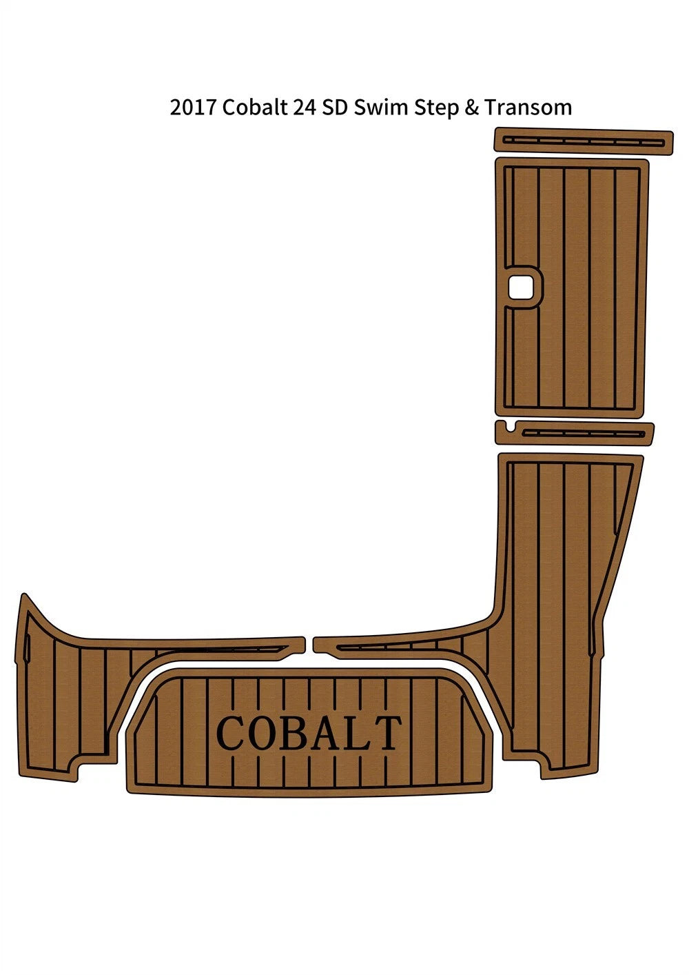EVA Foam Teak Decking Flooring Mat for Cobalt 24 SD Swim Step (2017)