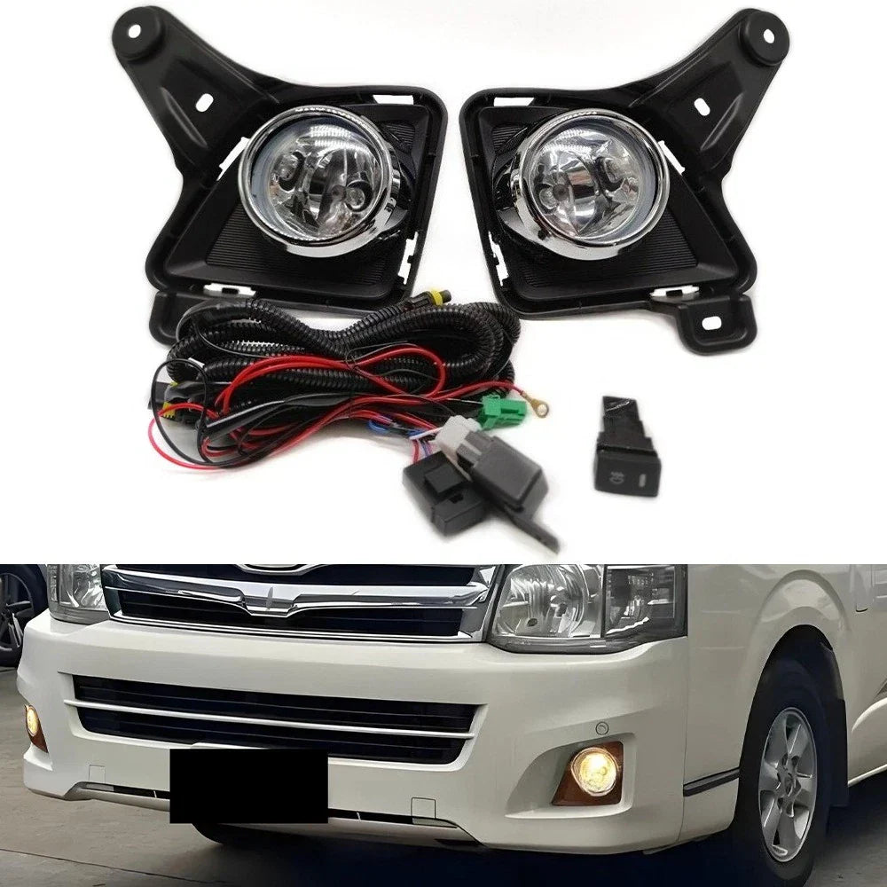 Front Bumper Fog Lights Lamp w/ Cover Bezel for Toyota Hiace (2011–2013)