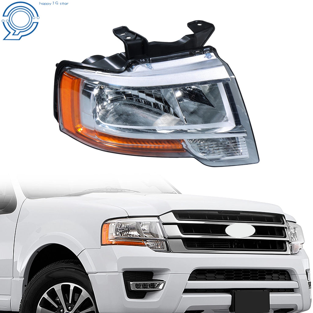 Set of 2 Chrome Halogen Headlights for Ford Expedition (2015–2017)
