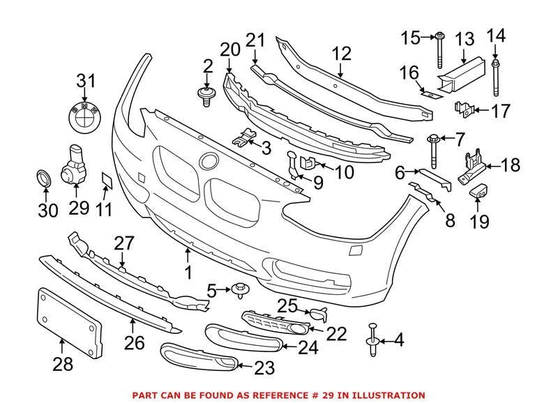 Front Parking Aid Sensor 66209261592 for BMW (2010–2017)