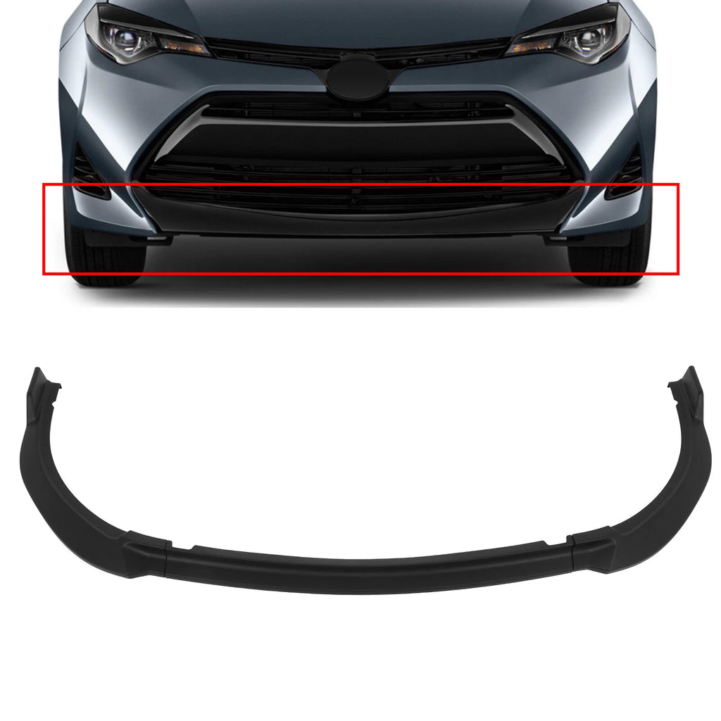 Matte Black Front Bumper Lip Spoiler for Toyota Corolla (2017–2019)