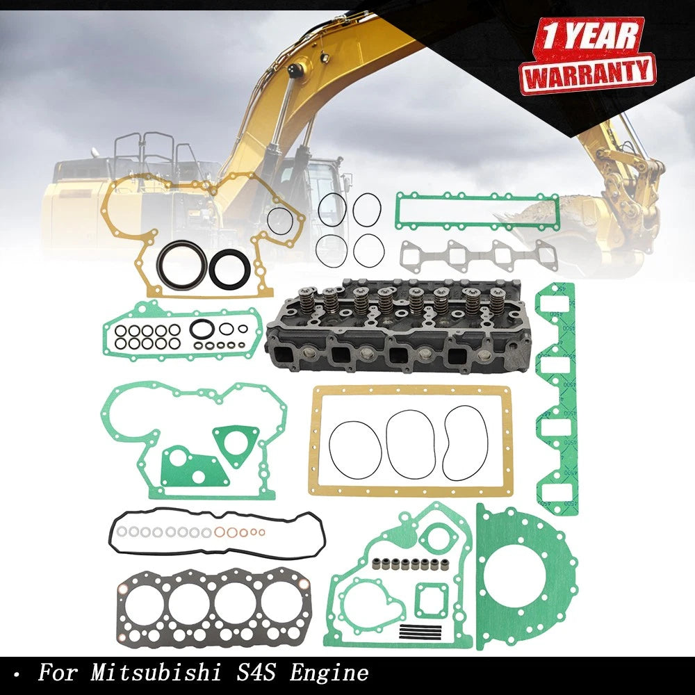 Complete Cylinder Head Assembly & Gaskets for Mitsubishi S4S