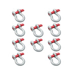 Set of 10 D Ring Anchor Shackles 3/8" with Clevis Screw Pin